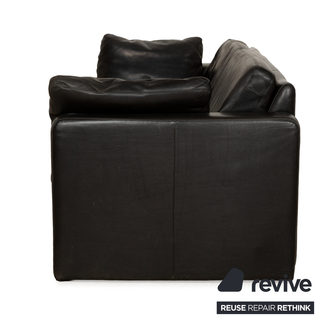 Cor Conseta Leder Dreisitzer Schwarz Sofa Couch