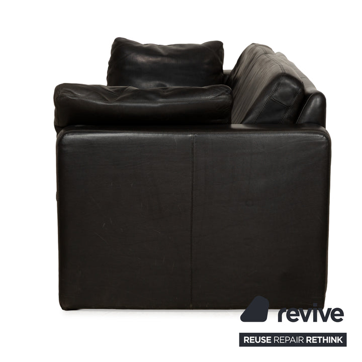 Cor Conseta Leder Dreisitzer Schwarz Sofa Couch