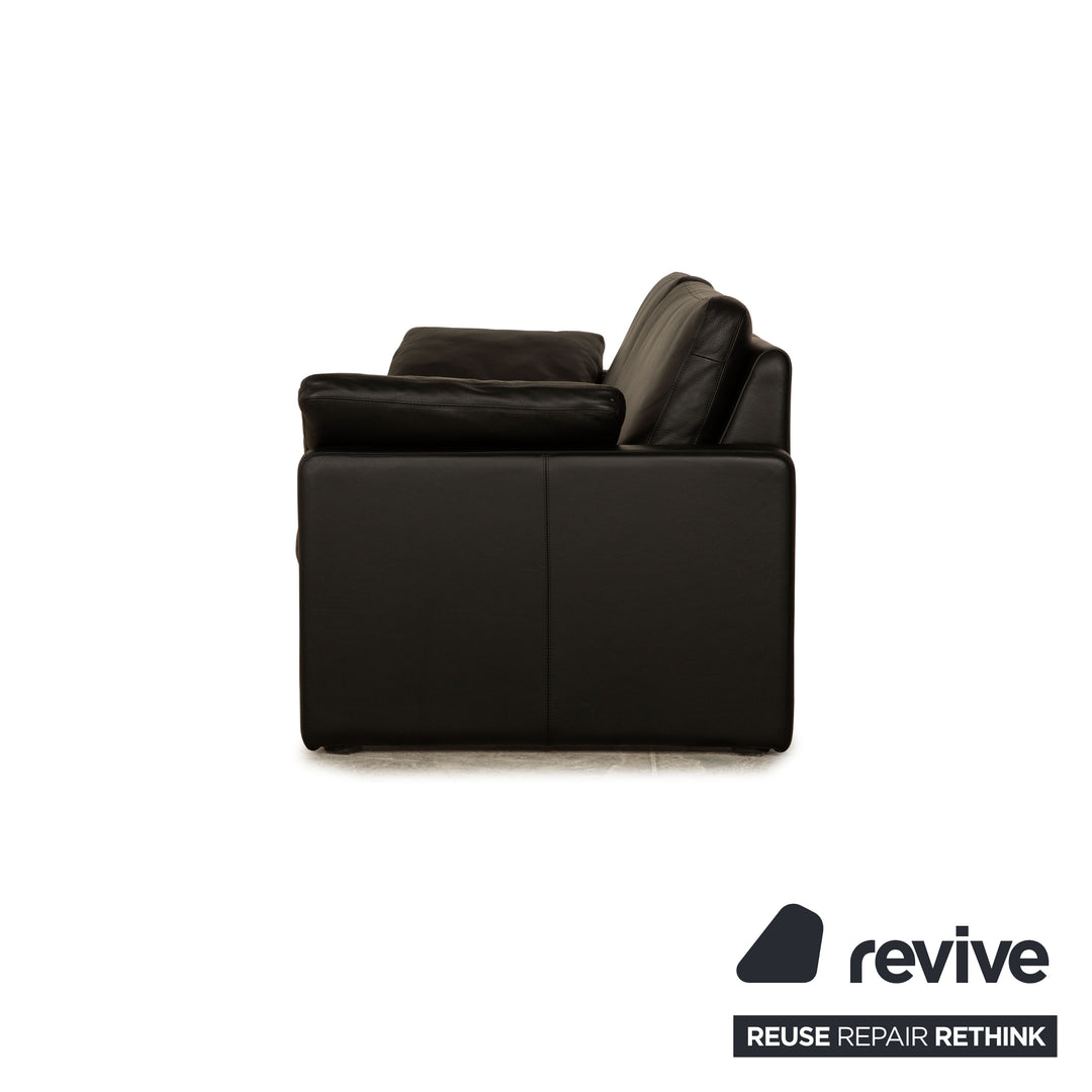 Cor Conseta Leder Zweisitzer Schwarz Sofa Couch