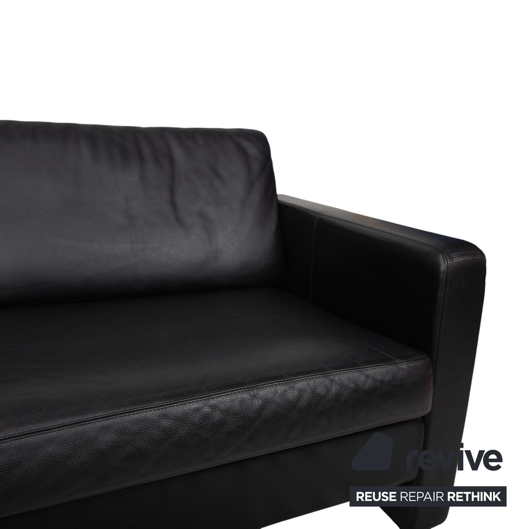 COR Conseta Leder Zweisitzer Schwarz Sofa Couch