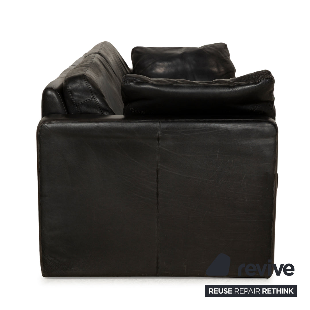 Cor Conseta Leder Dreisitzer Schwarz Sofa Couch