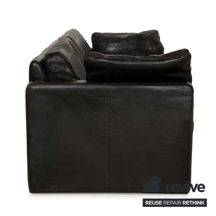 Cor Conseta Leder Dreisitzer Schwarz Sofa Couch