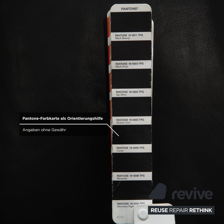 Canapé deux places en cuir noir Cor Conseta avec appui-tête