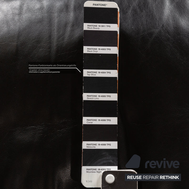 Cor Conseta Leather Two Seater Black Sofa Couch