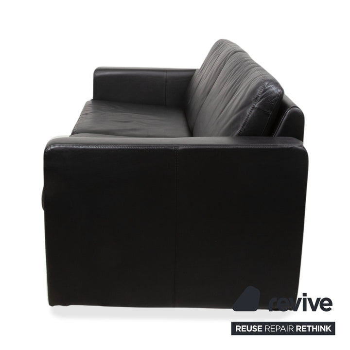 COR Conseta Leder Zweisitzer Schwarz Sofa Couch