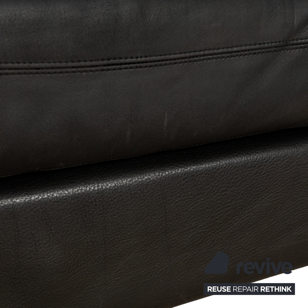 Cor Conseta Leder Dreisitzer Schwarz Sofa Couch