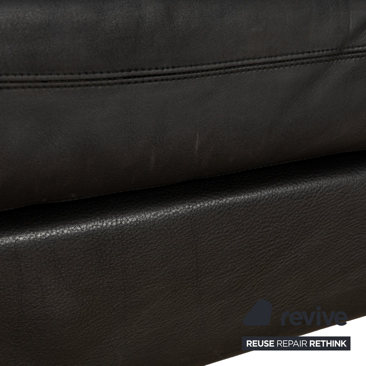 Cor Conseta Leder Dreisitzer Schwarz Sofa Couch