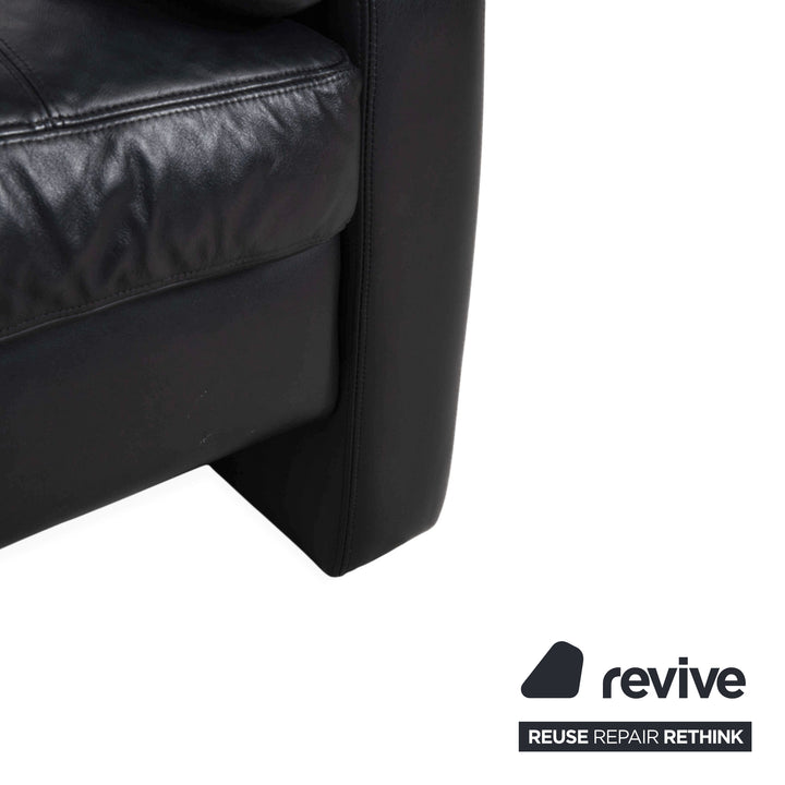 Cor Conseta Leder Zweisitzer Schwarz Sofa Couch