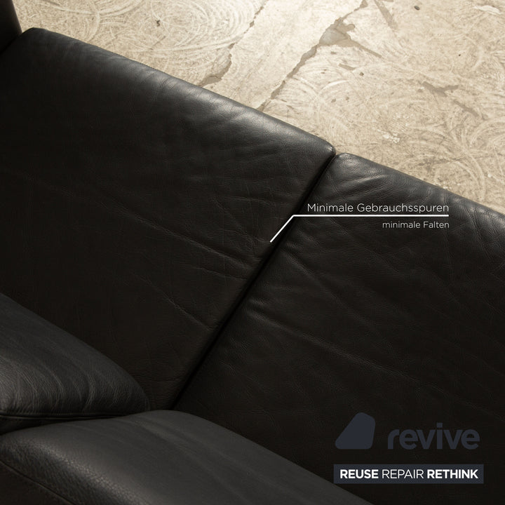 Cor Conseta Leder Zweisitzer Schwarz Sofa Couch
