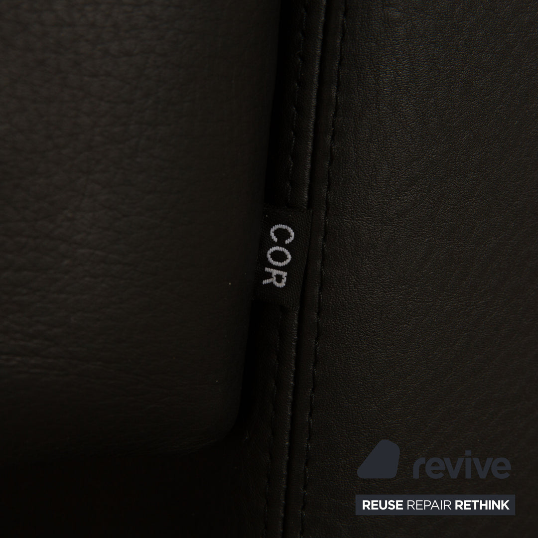 Cor Conseta Leder Zweisitzer Schwarz Sofa Couch