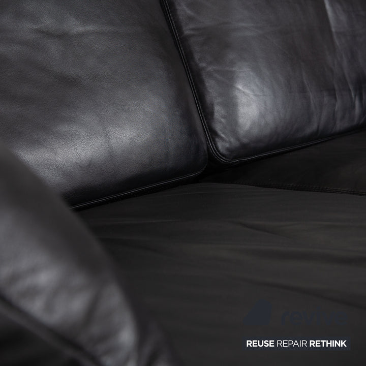 Cor Conseta Leder Zweisitzer Schwarz Sofa Couch