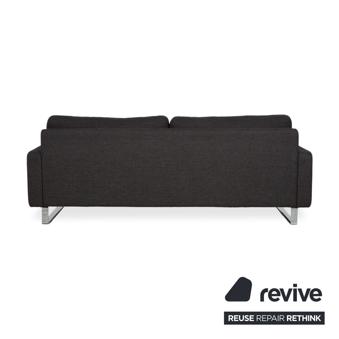 COR Conseta Stoff Chrom 2x Dreisitzer Anthrazit Sofa Couch