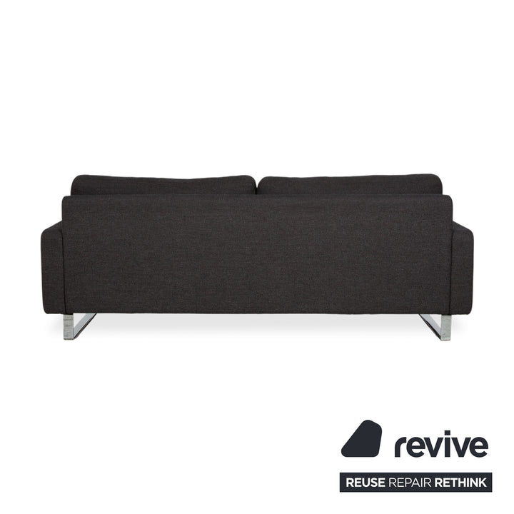 COR Conseta Stoff Chrom 2x Dreisitzer Anthrazit Sofa Couch