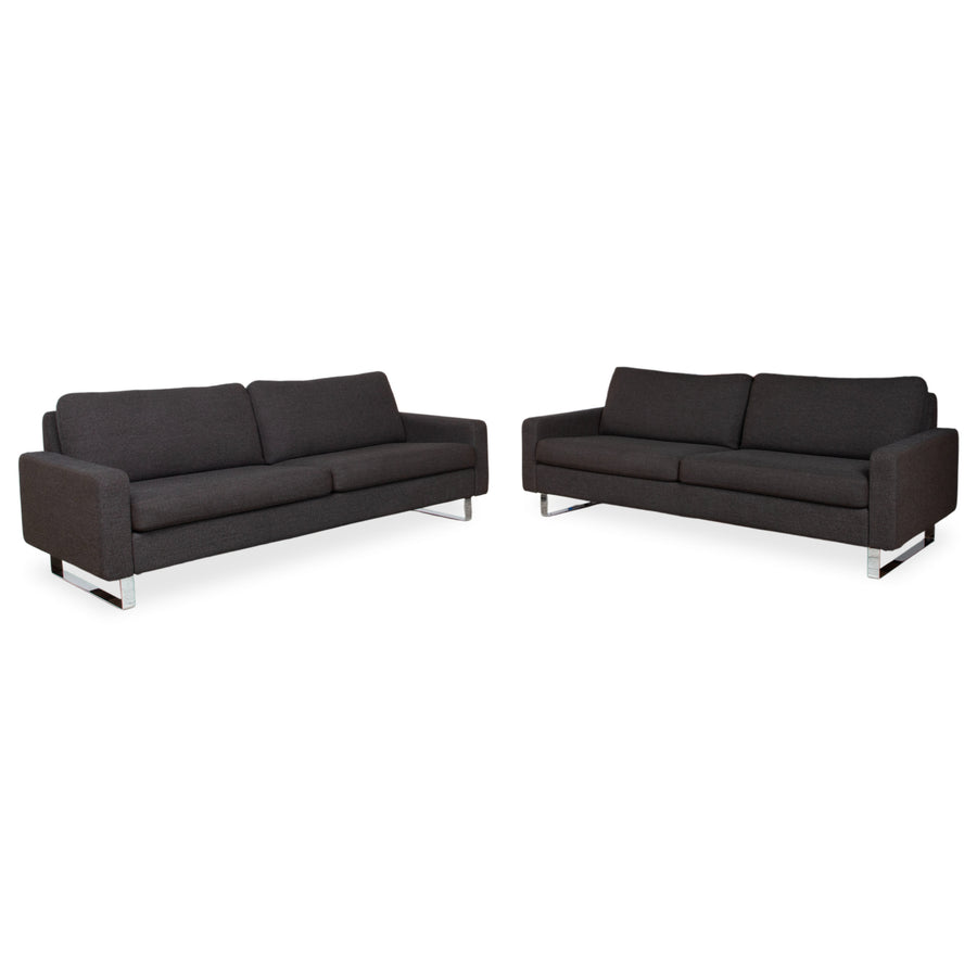 COR Conseta Stoff Chrom 2x Dreisitzer Anthrazit Sofa Couch