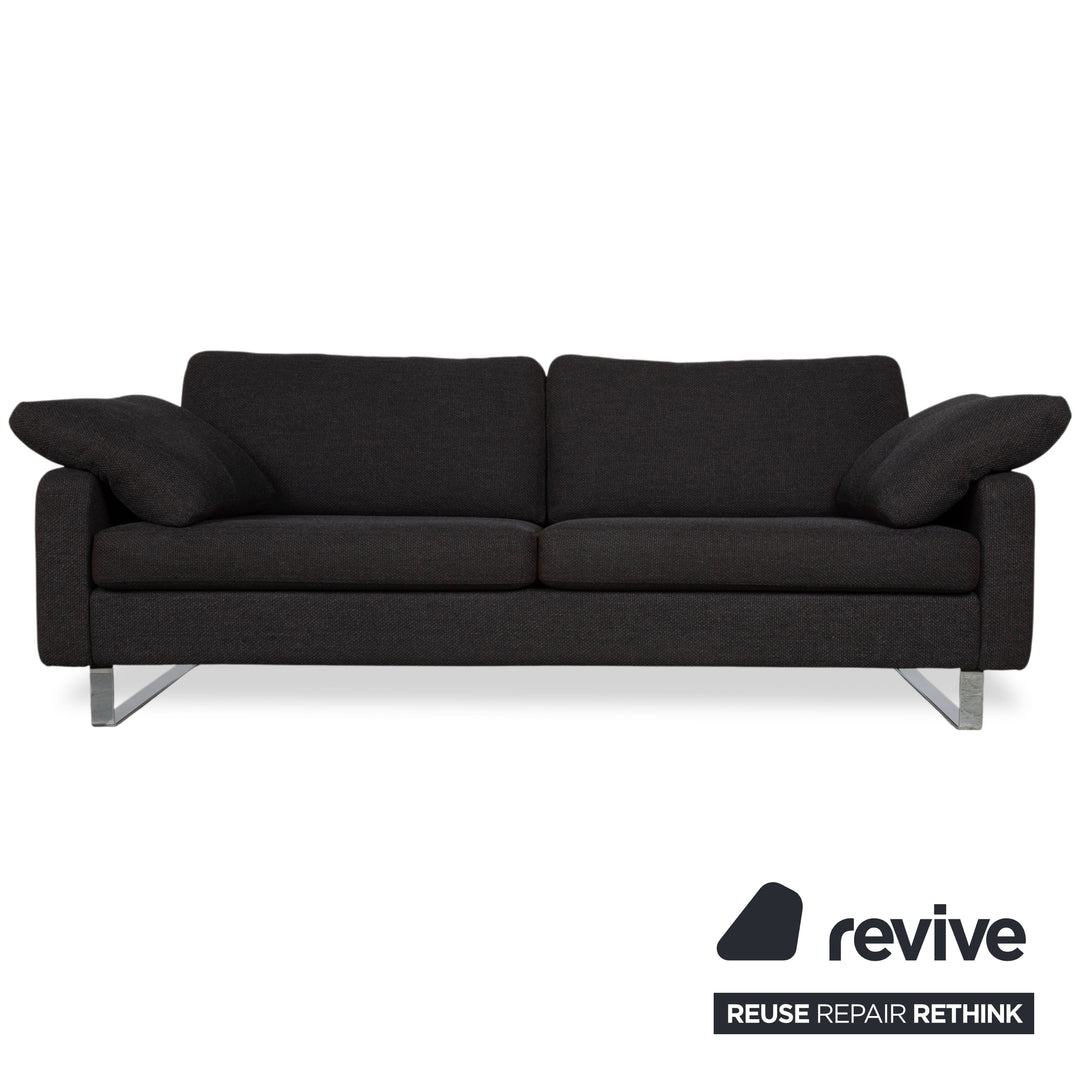 COR Conseta Stoff Chrom 2x Dreisitzer Anthrazit Sofa Couch