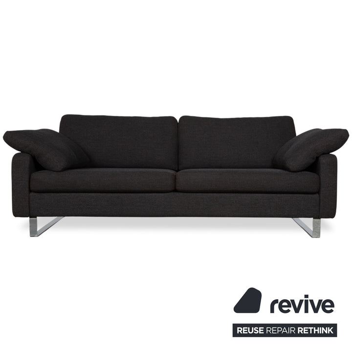 COR Conseta Stoff Chrom 2x Dreisitzer Anthrazit Sofa Couch