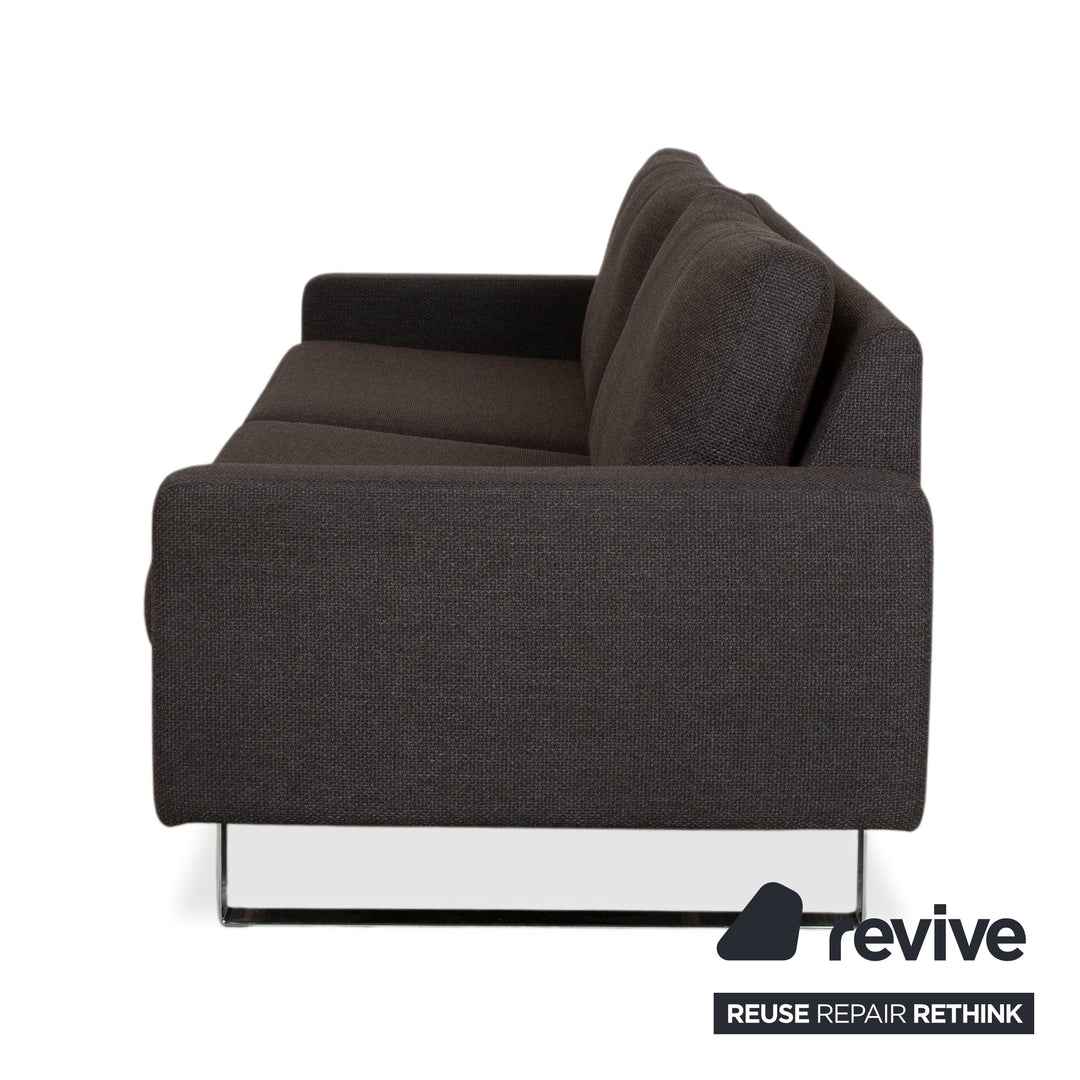 COR Conseta Stoff Chrom 2x Dreisitzer Anthrazit Sofa Couch