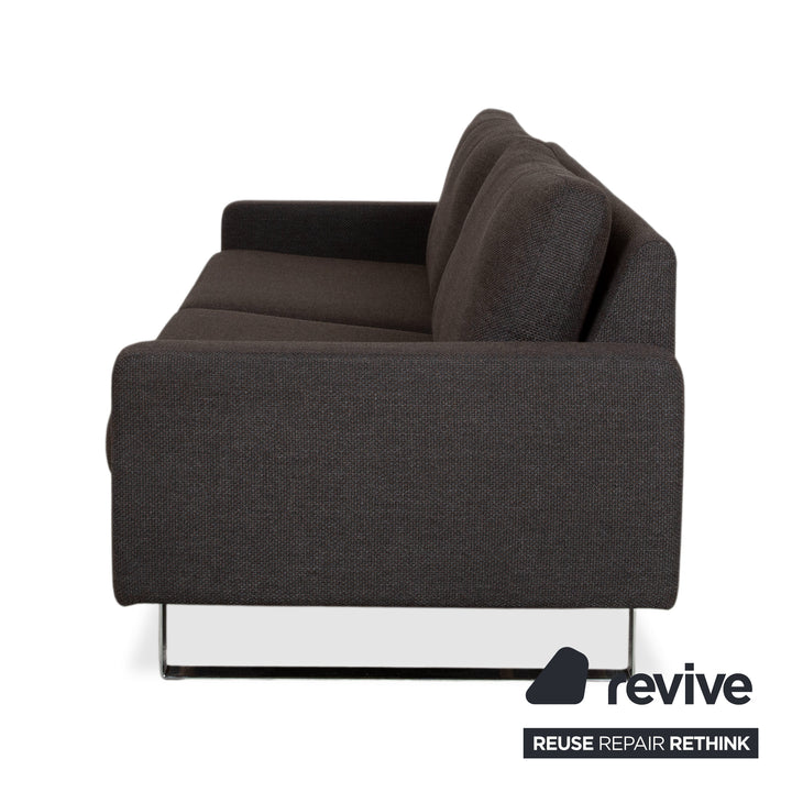 COR Conseta Stoff Chrom 2x Dreisitzer Anthrazit Sofa Couch