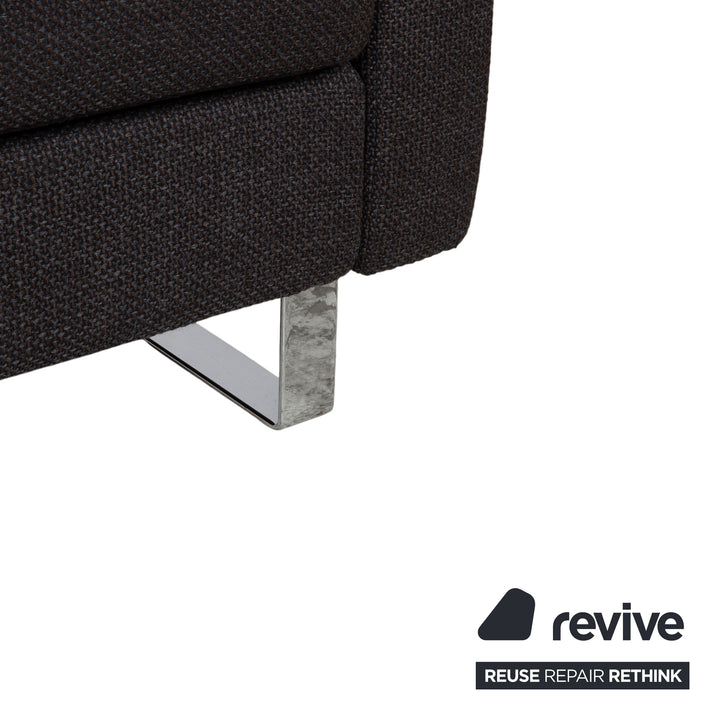 COR Conseta Stoff Chrom 2x Dreisitzer Anthrazit Sofa Couch