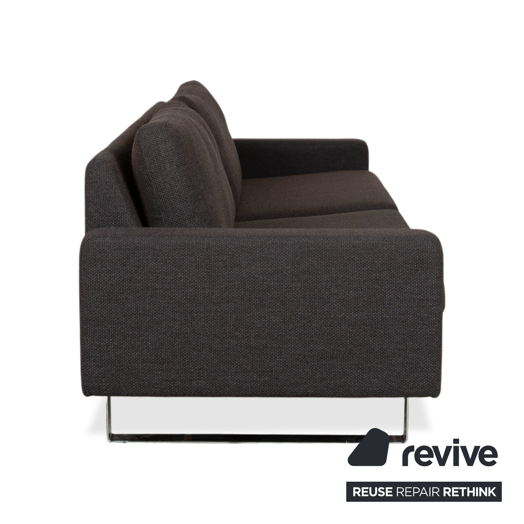 COR Conseta Stoff Chrom 2x Dreisitzer Anthrazit Sofa Couch