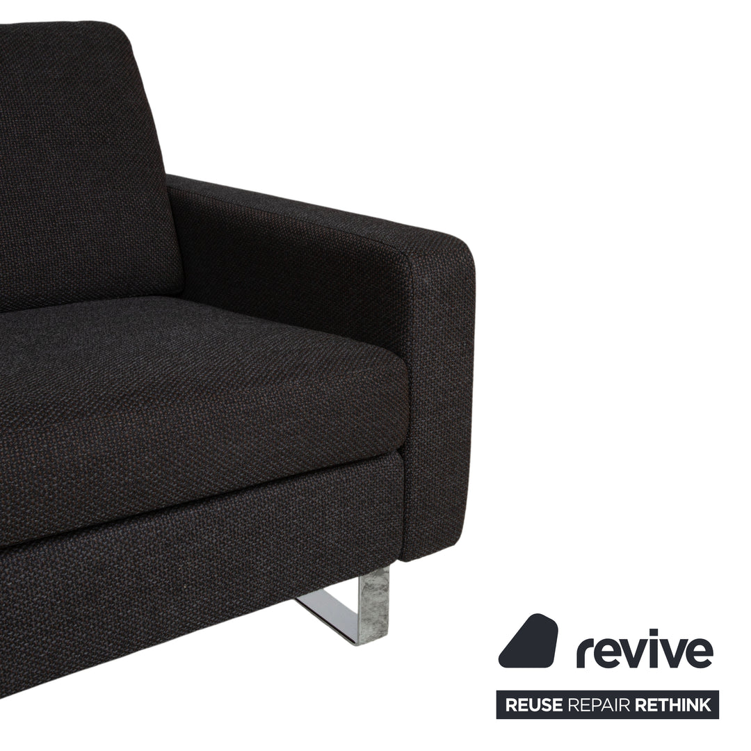 COR Conseta Stoff Chrom 2x Dreisitzer Anthrazit Sofa Couch