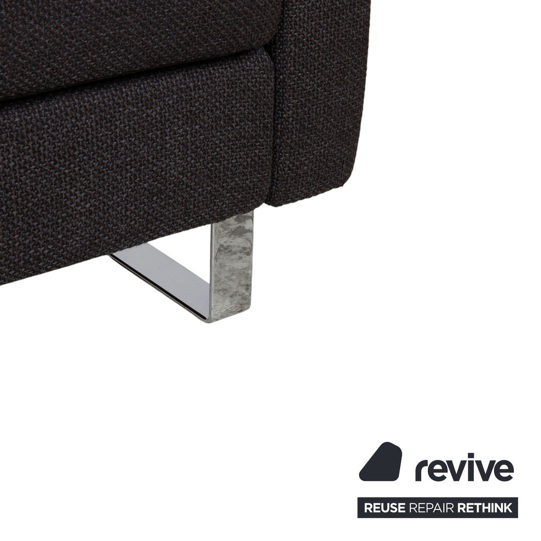 COR Conseta Stoff Chrom Dreisitzer Anthrazit Sofa Couch