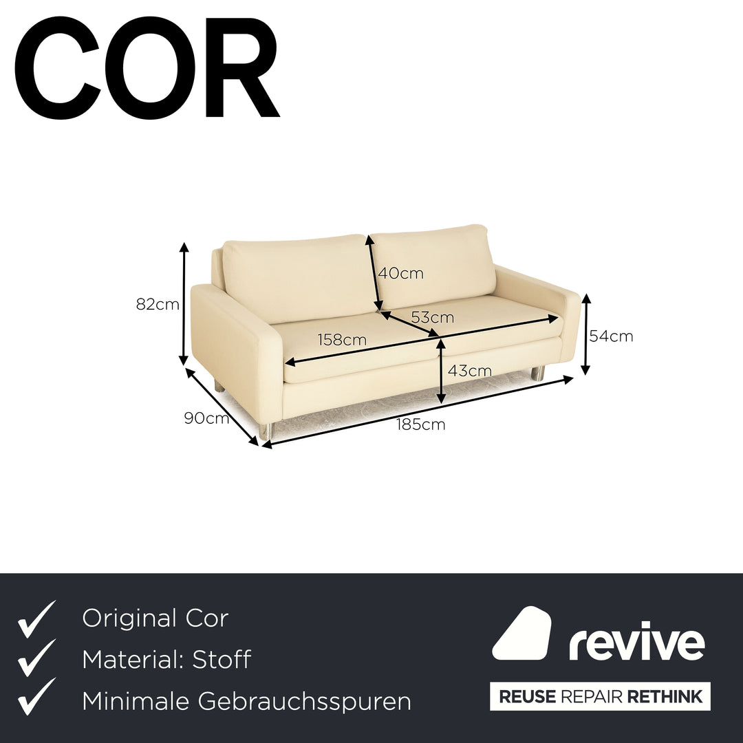 Cor Conseta Stoff Dreisitzer Beige Creme Sofa Couch