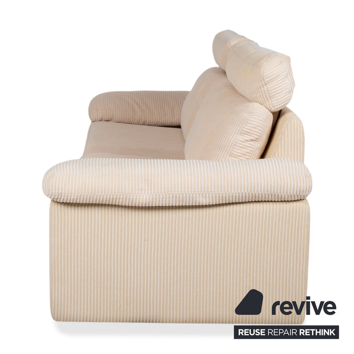 COR Conseta Stoff Dreisitzer Beige Creme Sofa Couch manuelle Funktion
