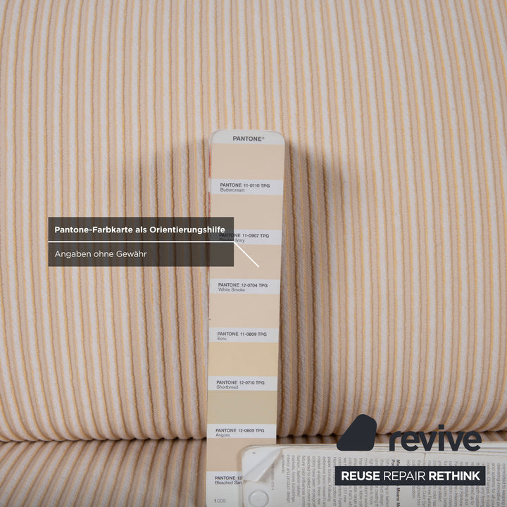 COR Conseta Stoff Dreisitzer Beige Creme Sofa Couch manuelle Funktion