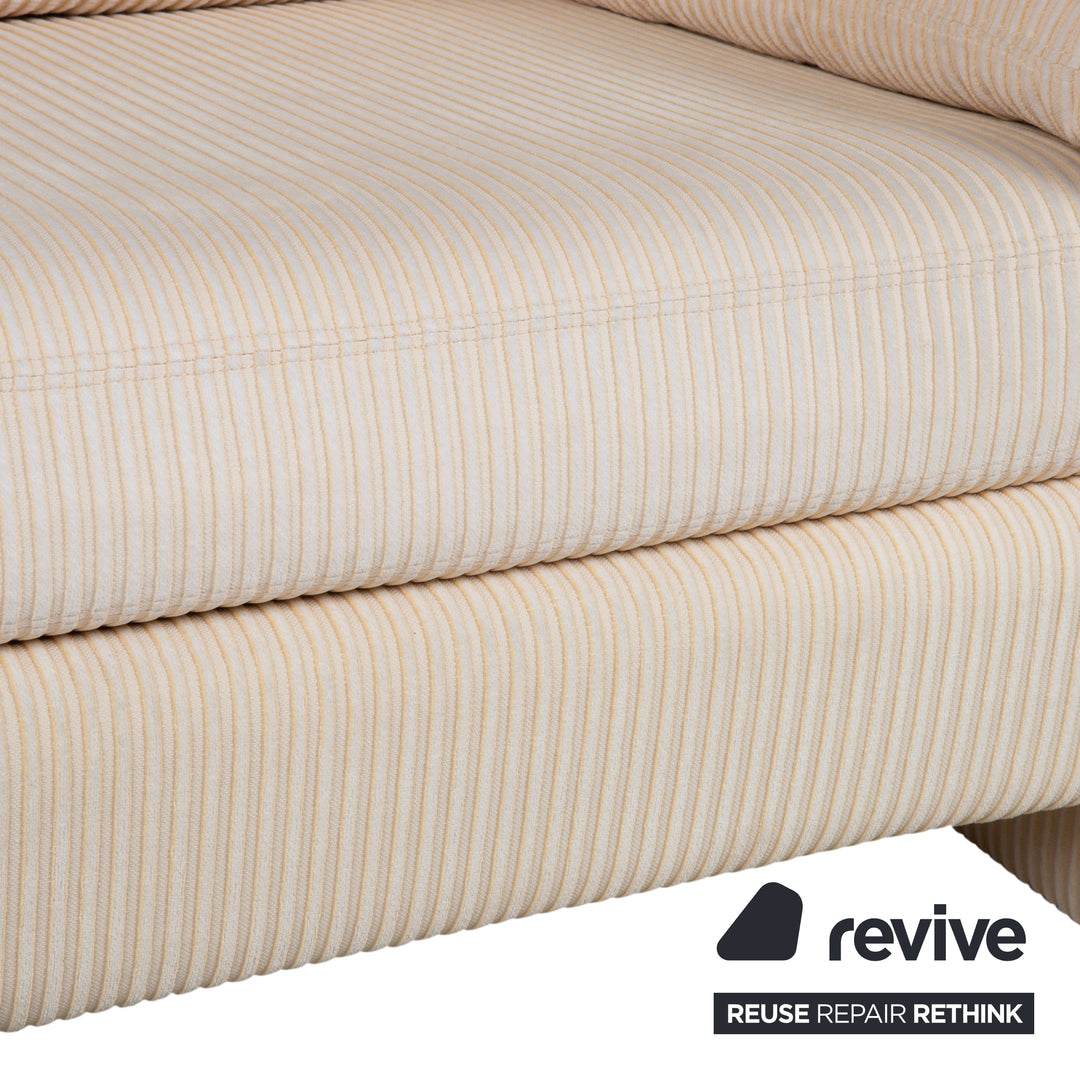 COR Conseta Stoff Dreisitzer Beige Creme Sofa Couch manuelle Funktion