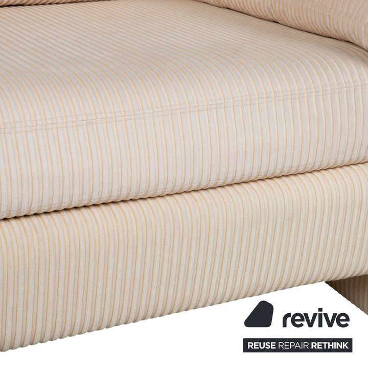 COR Conseta Stoff Dreisitzer Beige Creme Sofa Couch manuelle Funktion