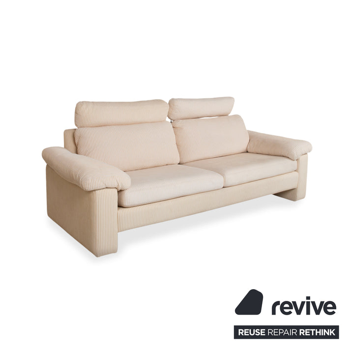 COR Conseta Stoff Dreisitzer Beige Creme Sofa Couch manuelle Funktion