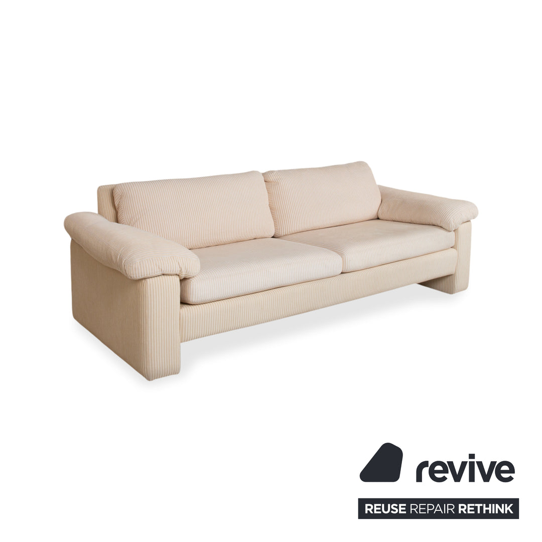 COR Conseta Stoff Dreisitzer Beige Creme Sofa Couch manuelle Funktion