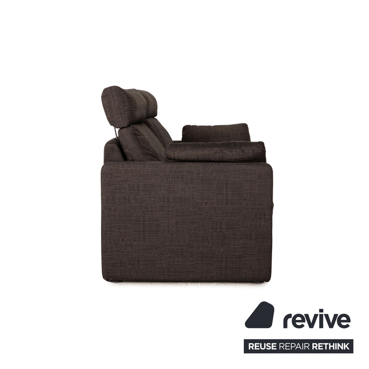 Cor Conseta Stoff Dreisitzer Grau Sofa Couch inkl. Kopfstütze