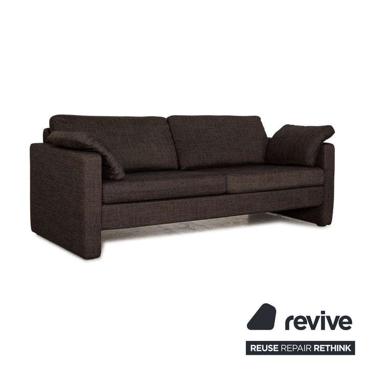 Cor Conseta Stoff Dreisitzer Grau Sofa Couch inkl. Kopfstütze