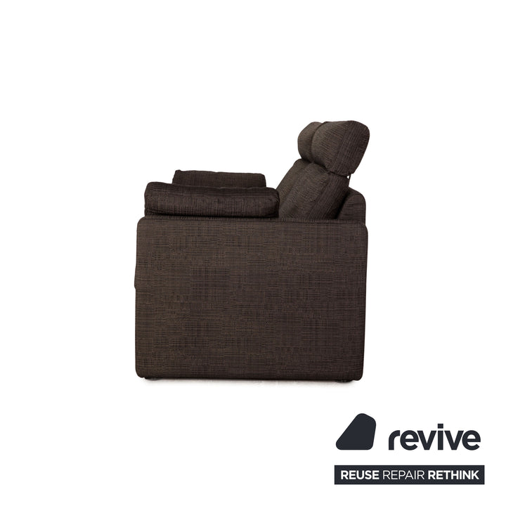 Cor Conseta Stoff Dreisitzer Grau Sofa Couch inkl. Kopfstütze