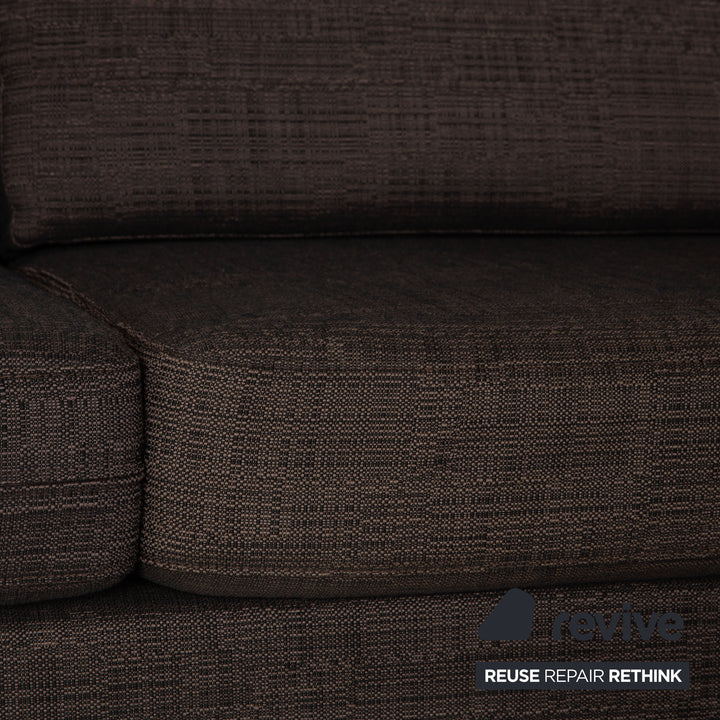 Cor Conseta Stoff Dreisitzer Grau Sofa Couch inkl. Kopfstütze