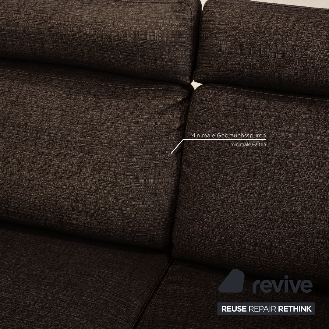Cor Conseta Stoff Dreisitzer Grau Sofa Couch inkl. Kopfstütze