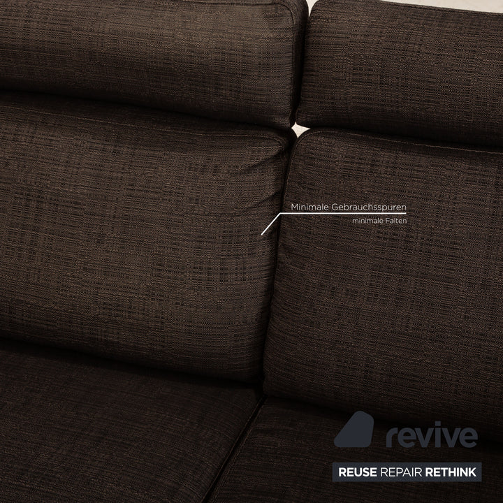 Cor Conseta Stoff Dreisitzer Grau Sofa Couch inkl. Kopfstütze