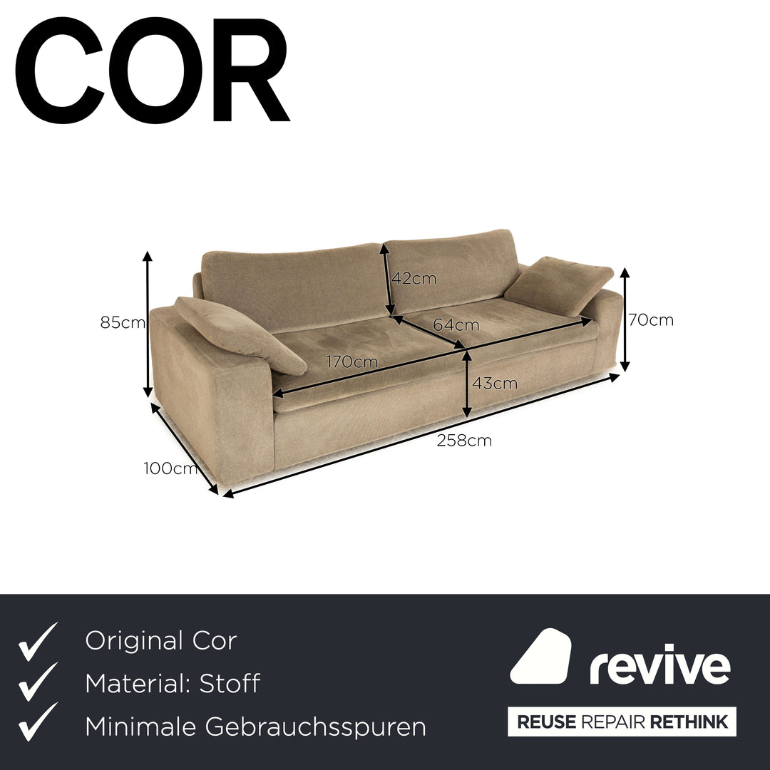 Cor Conseta Stoff Dreisitzer Grau Sofa Couch