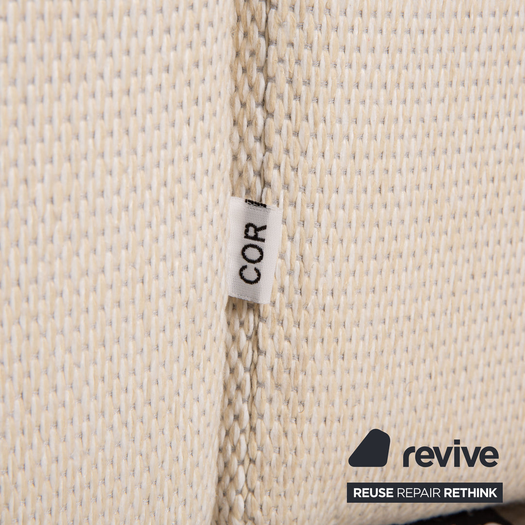 Cor Conseta Stoff Ecksofa Creme Sofa Couch Recamiere Links