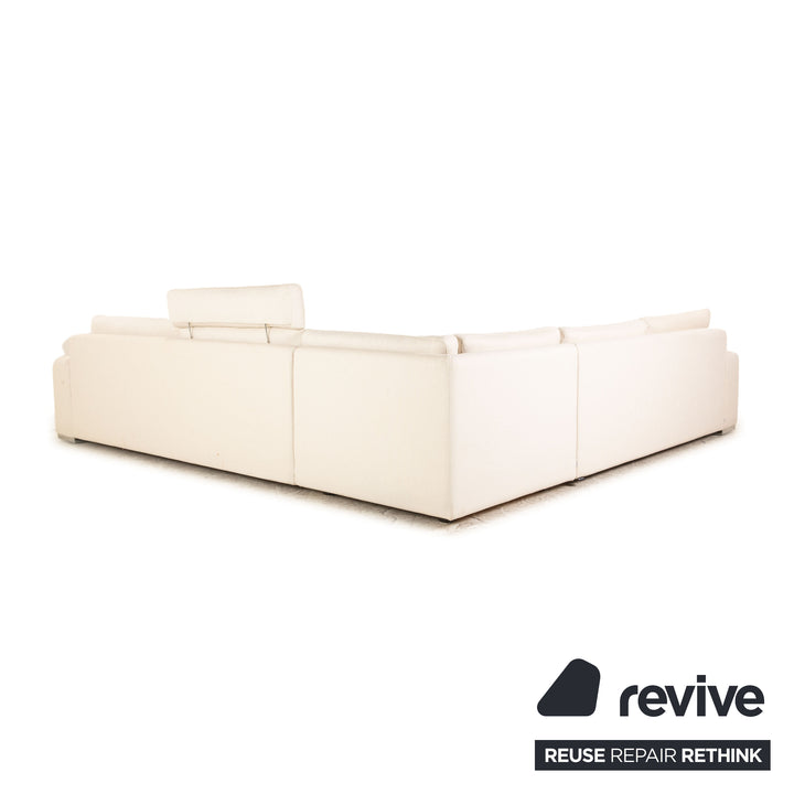 Cor Conseta Stoff Ecksofa Creme Sofa Couch Recamiere Links