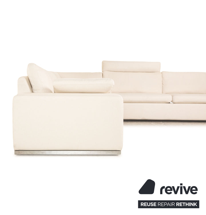 Cor Conseta Stoff Ecksofa Creme Sofa Couch Recamiere Links