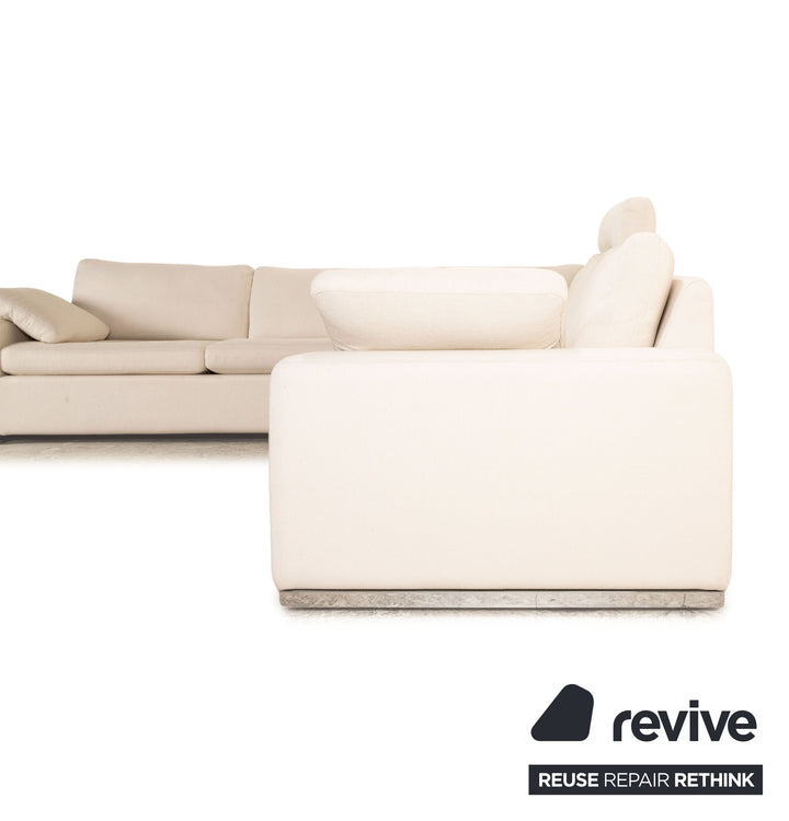 Cor Conseta Stoff Ecksofa Creme Sofa Couch Recamiere Links