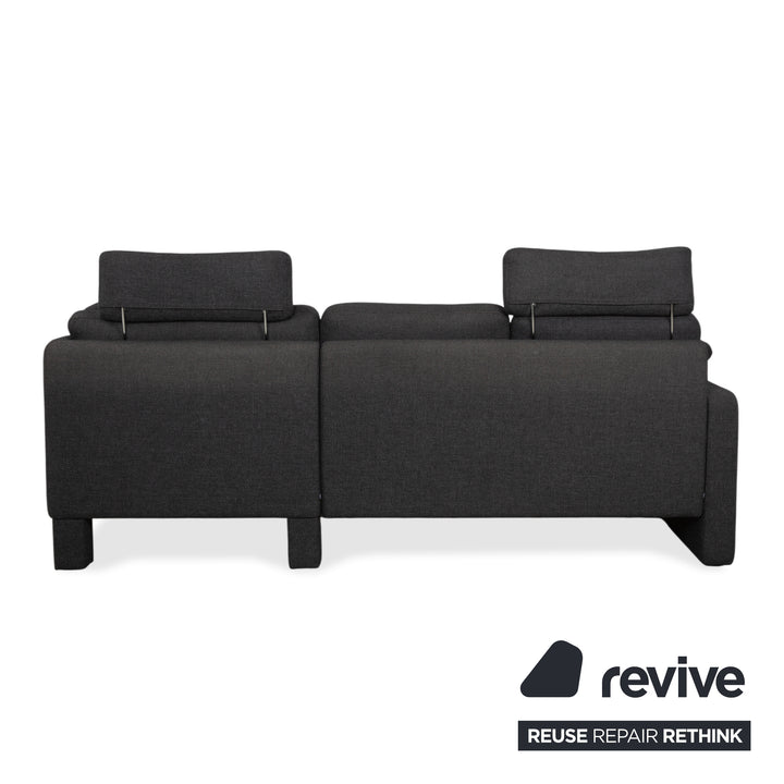 COR Conseta Stoff Ecksofa Dunkelgrau Sofa Couch