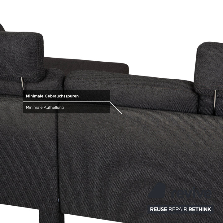 COR Conseta Fabric Corner Sofa Dark Grey Sofa Couch