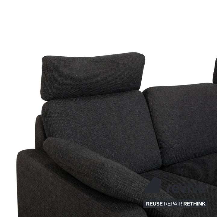 COR Conseta Fabric Corner Sofa Dark Grey Sofa Couch
