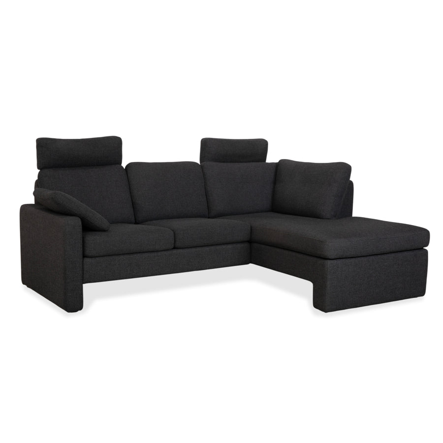 COR Conseta Fabric Corner Sofa Dark Grey Sofa Couch