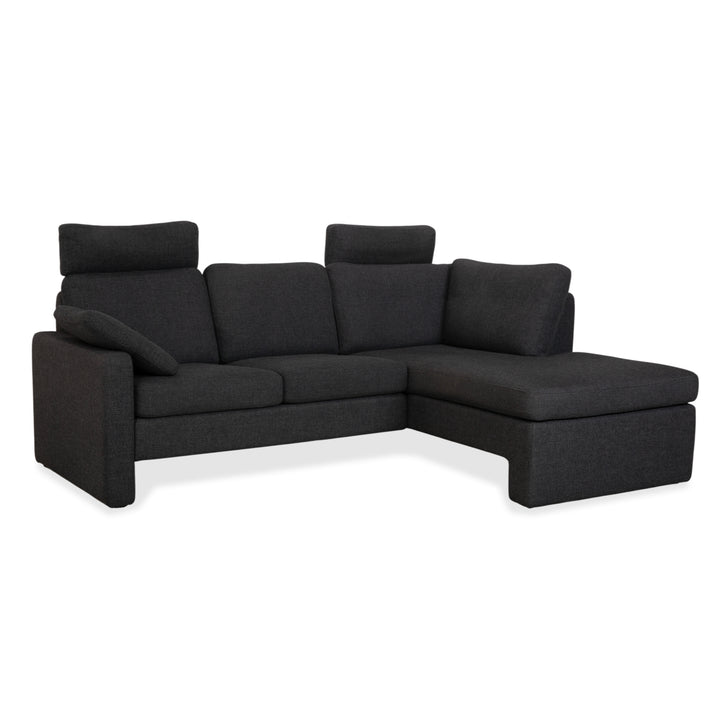 COR Conseta Stoff Ecksofa Dunkelgrau Sofa Couch