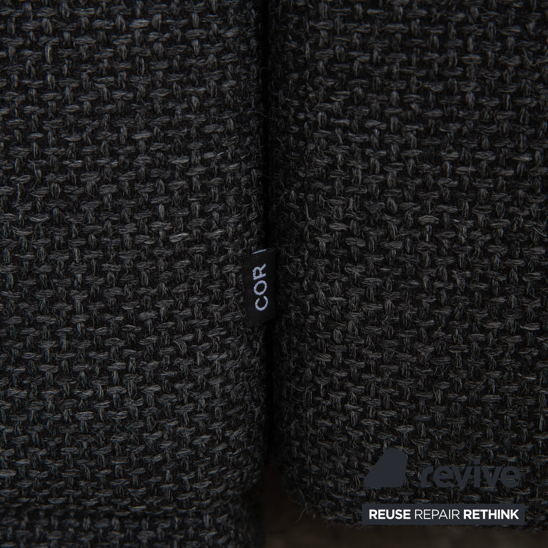 COR Conseta Fabric Corner Sofa Dark Grey Sofa Couch